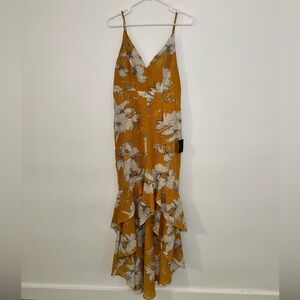 Long yellow floral dress